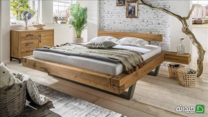 پایه‌های مستحکم تخت خواب چوبی